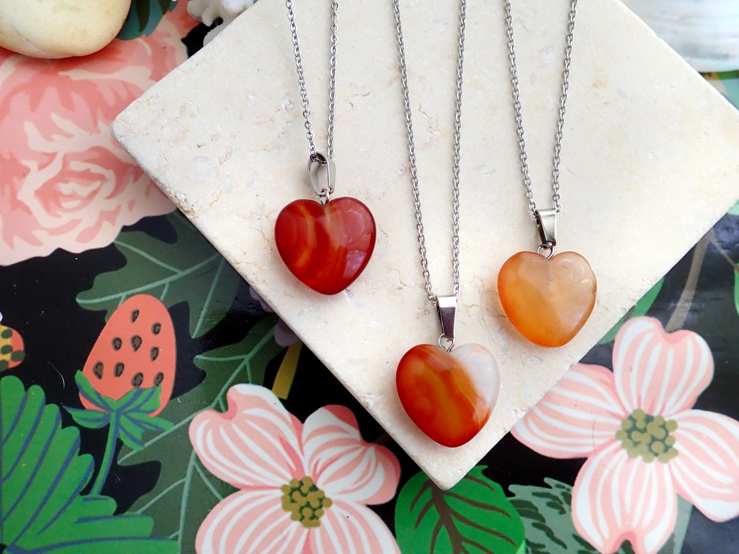 Eros Carnelian Heart Necklace