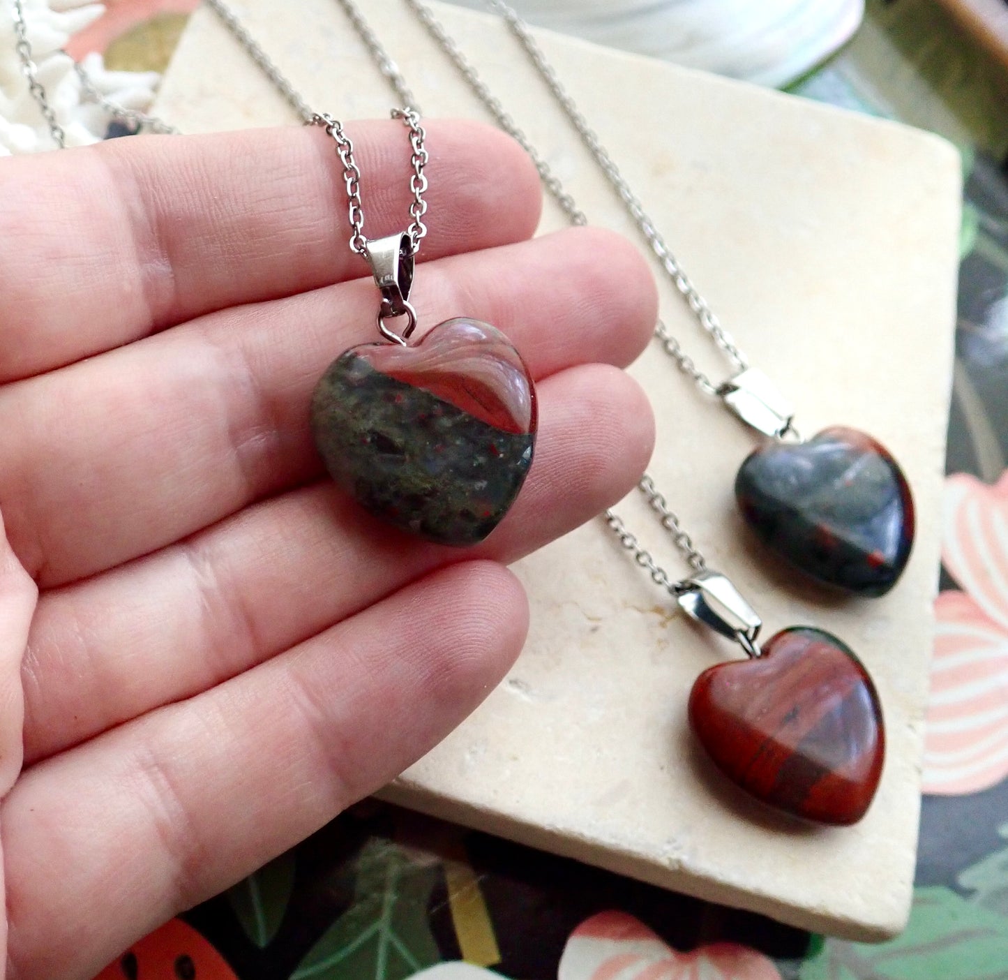 Eros Bloodstone Heart Necklace