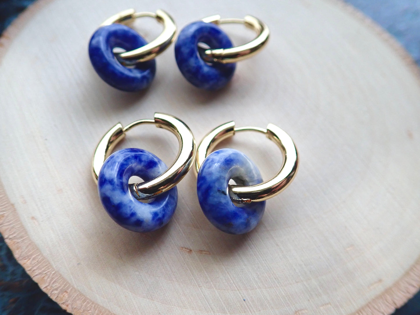 Gordi Lapis Lazuli Hoop Earrings