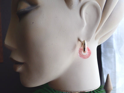 Gordi Rose Quartz Hoop Earrings