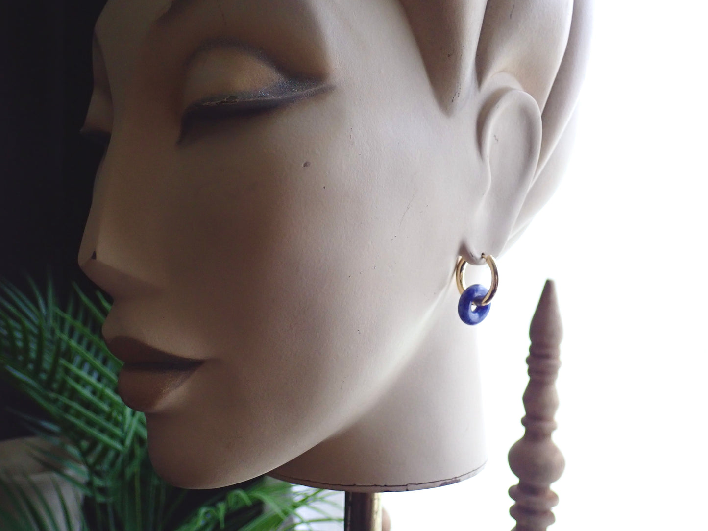 Gordi Lapis Lazuli Hoop Earrings