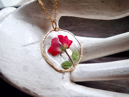 Floribunda Pressed Rose Necklace