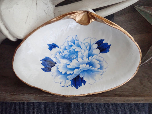 Blue Peony Chinoiserie Ring Dish