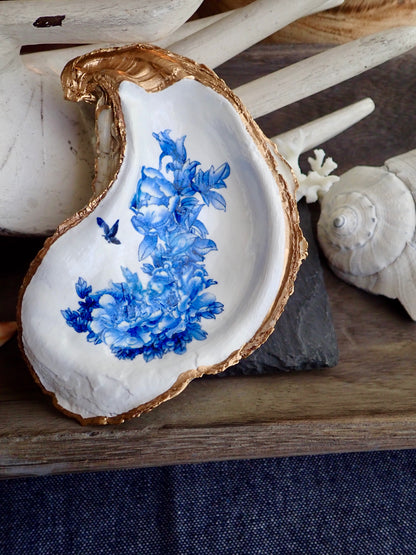 Blue Butterfly Chinoiserie Ring Dish
