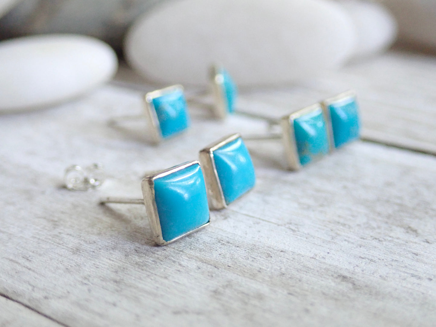 Tilly Square Turquoise Studs