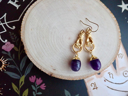 Hold On Tight Amethyst Earrings