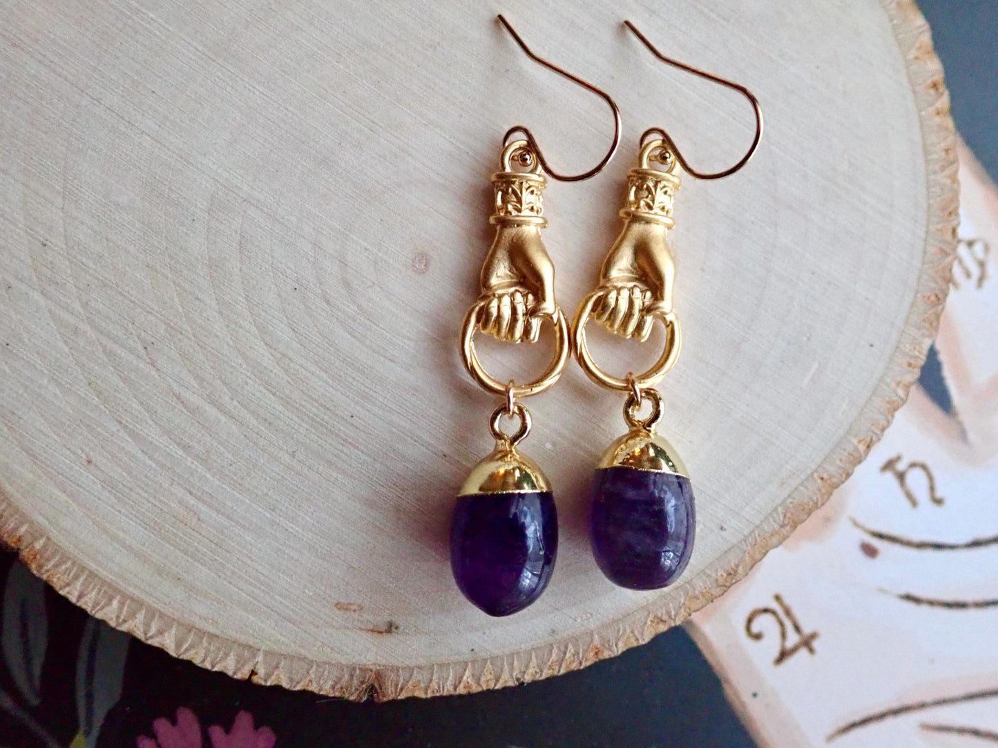 Hold On Tight Amethyst Earrings
