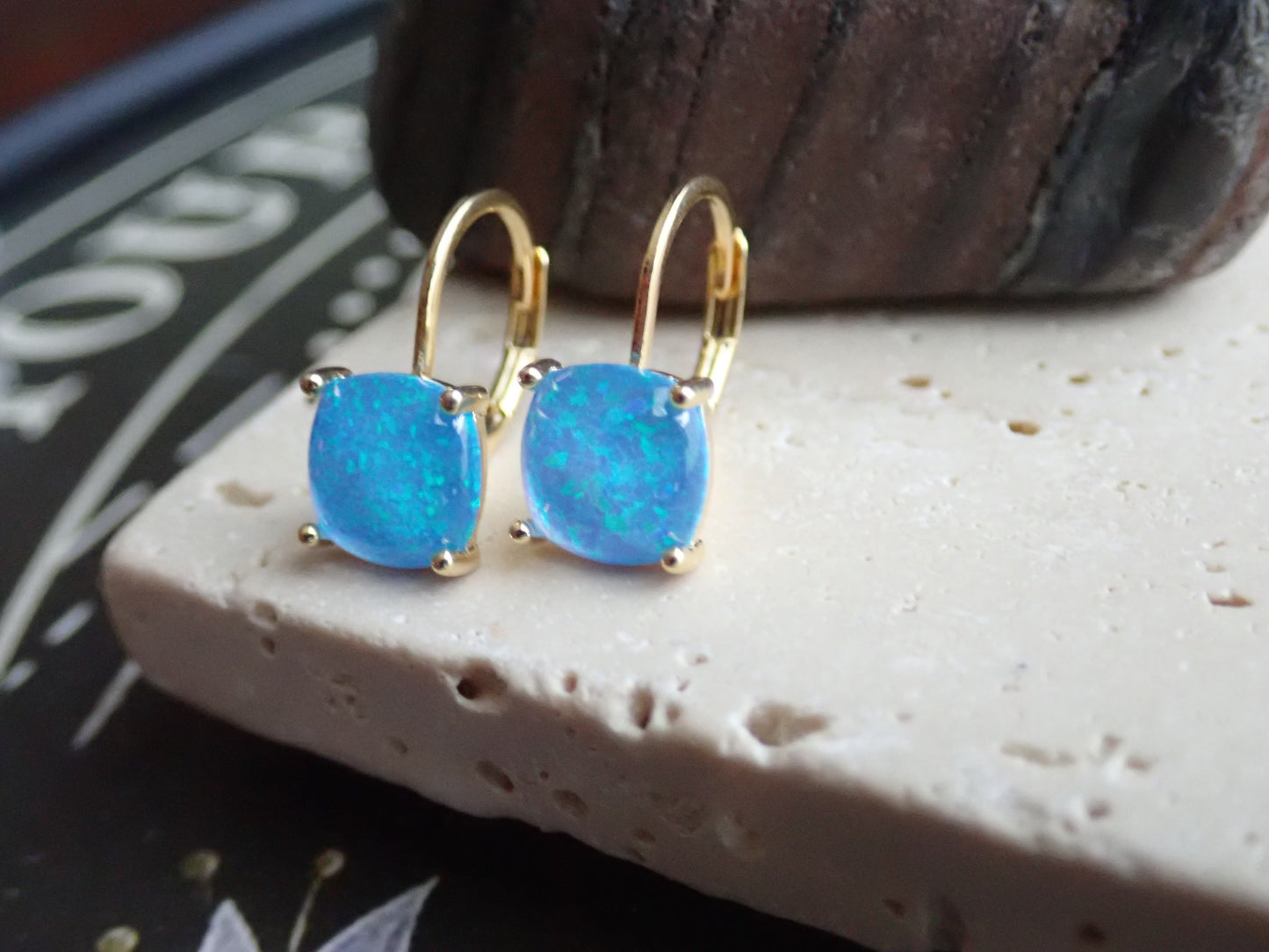 Odessa Blue Opal Leverbacks