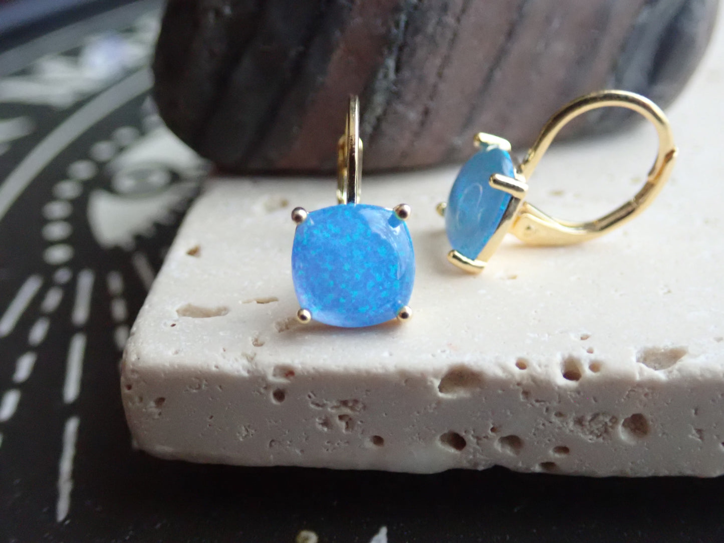 Odessa Blue Opal Leverbacks