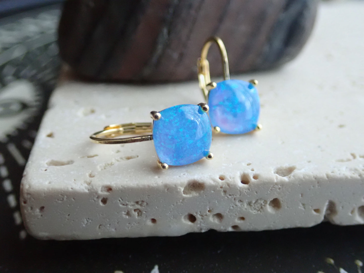 Odessa Blue Opal Leverbacks