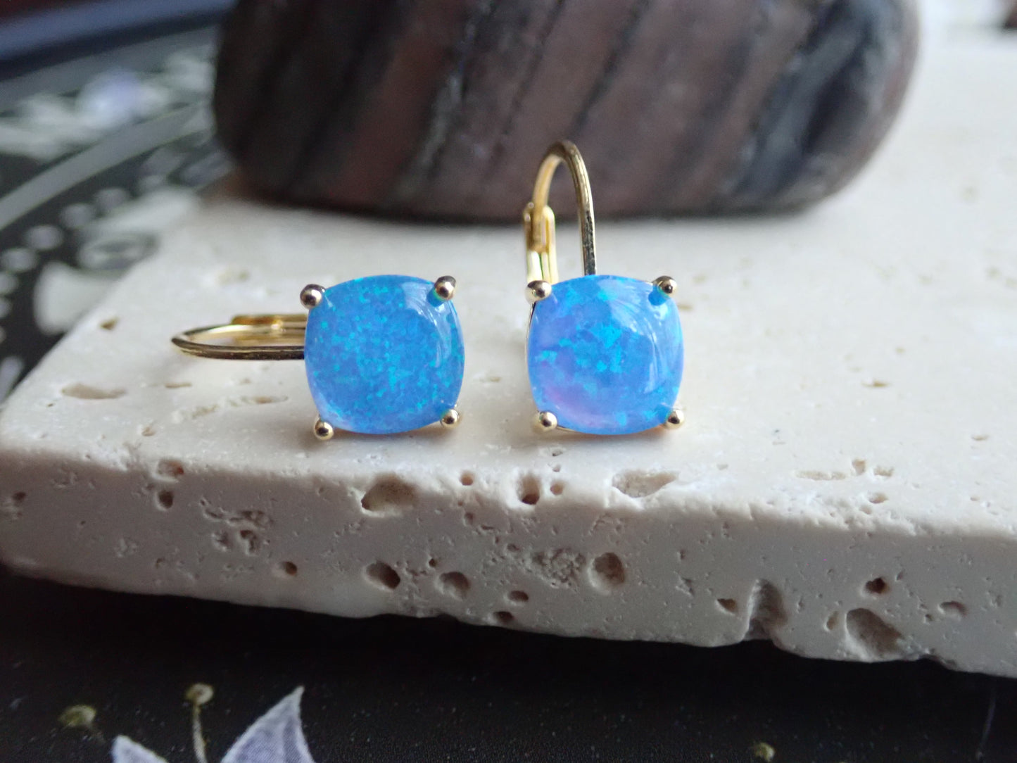 Odessa Blue Opal Leverbacks