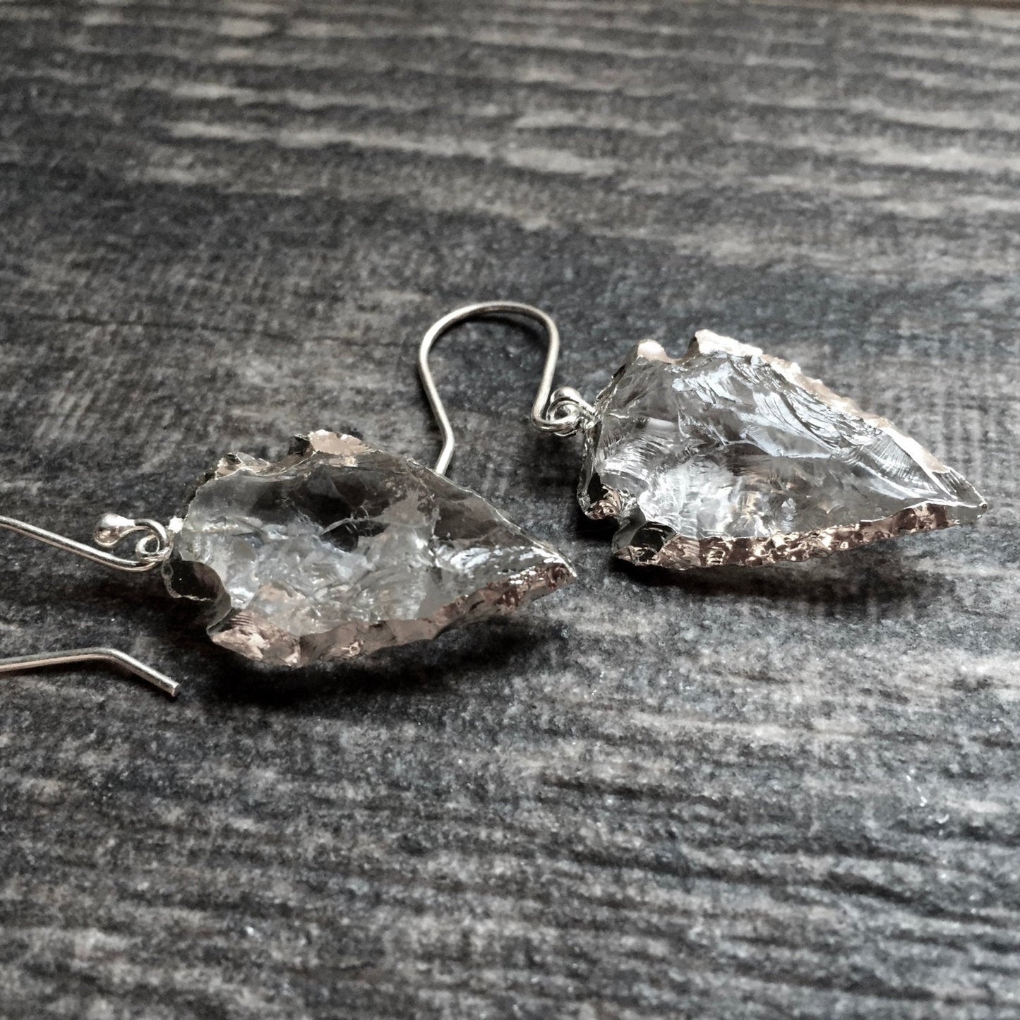 Crystal Cove Arrowhead Earrrings - Silver