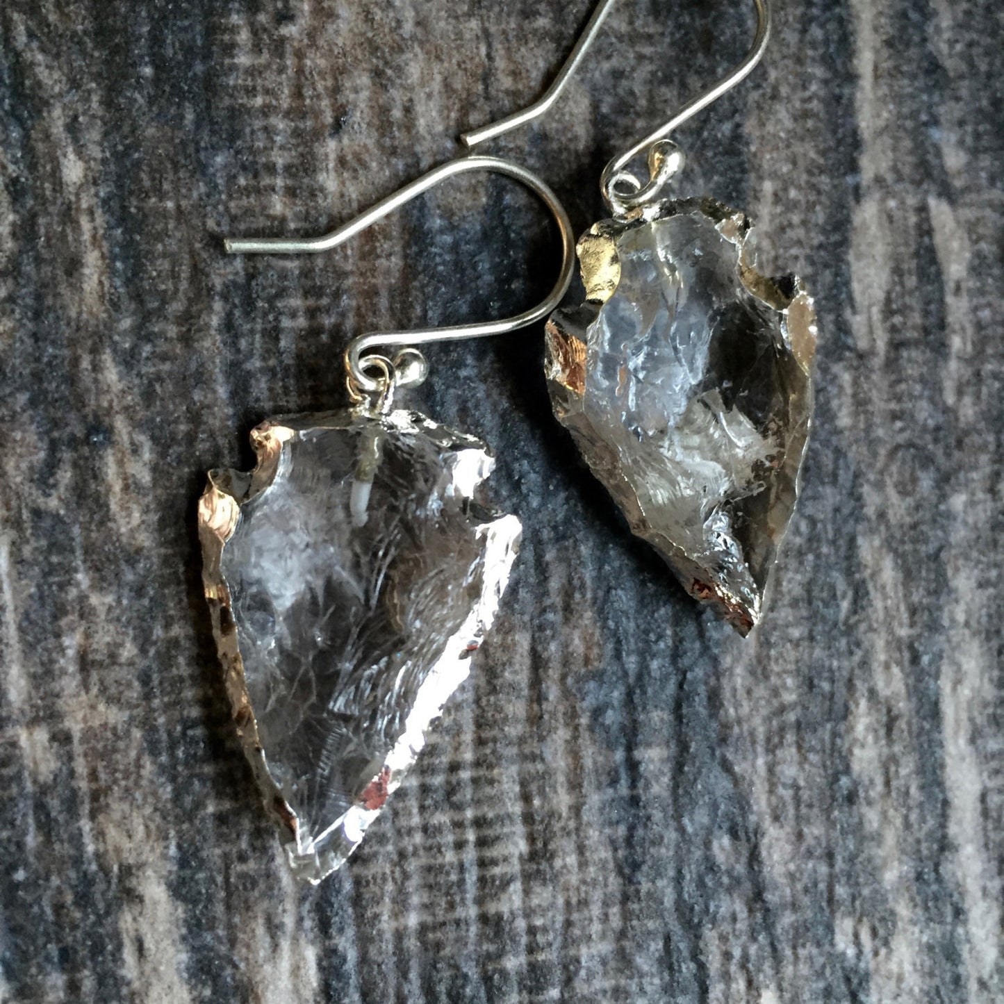 Crystal Cove Arrowhead Earrrings - Silver