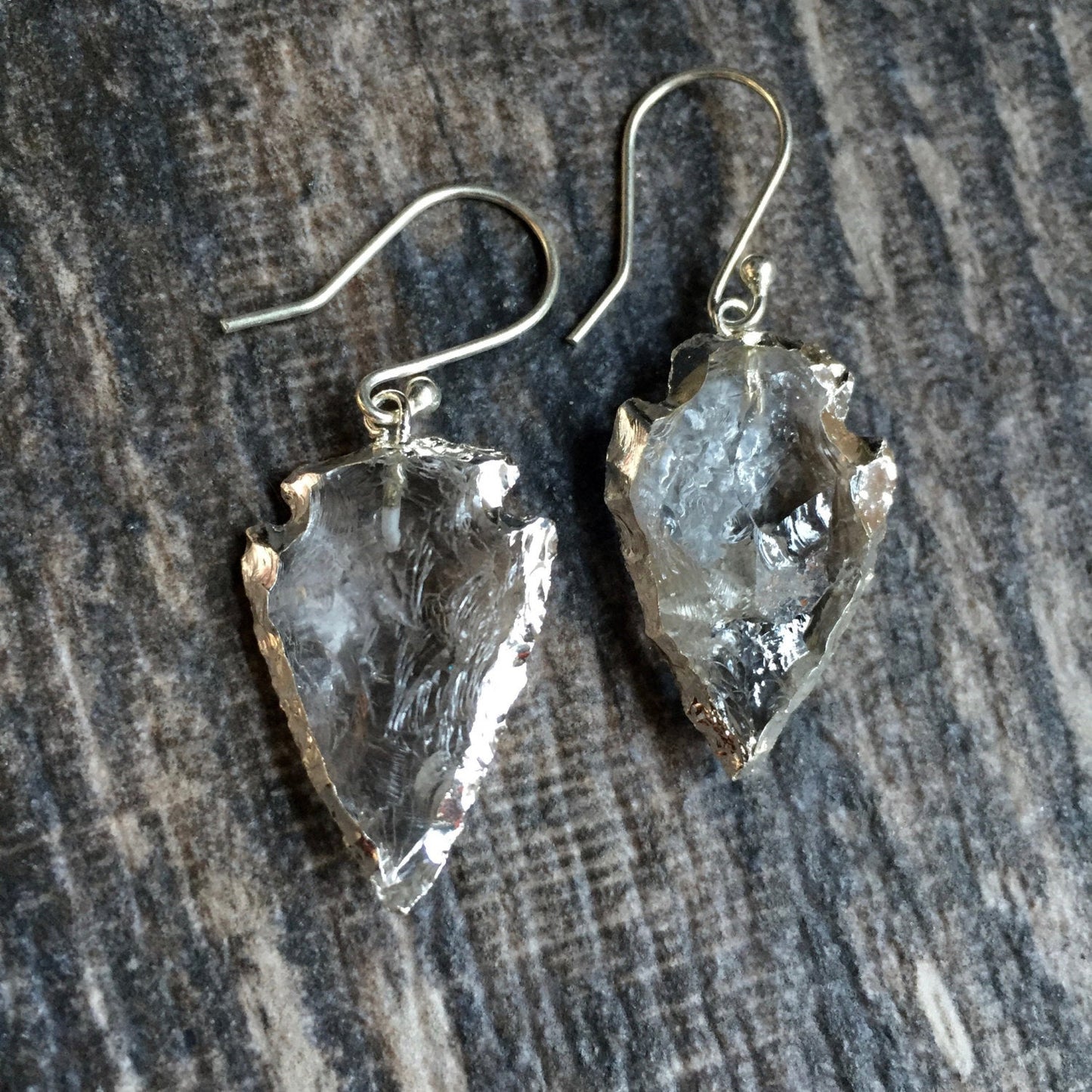 Crystal Cove Arrowhead Earrrings - Silver