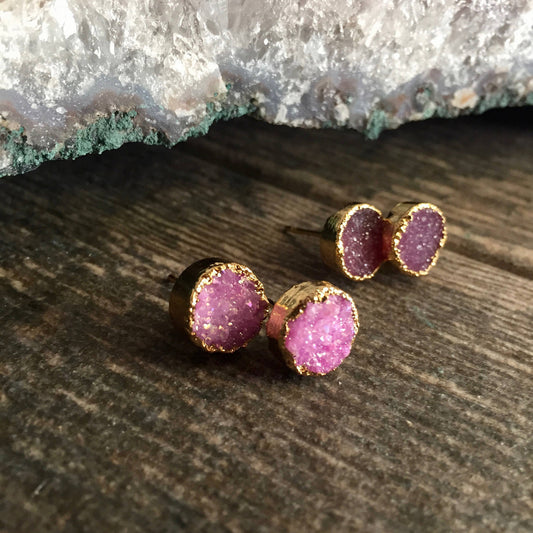 Pichi Pink Druzy Earrings