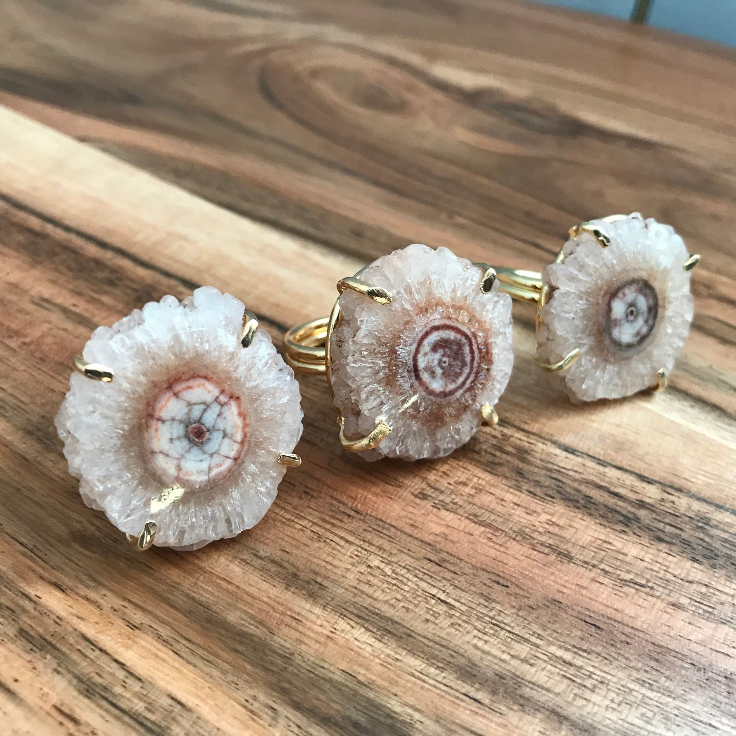 Tan Solar Quartz Ring