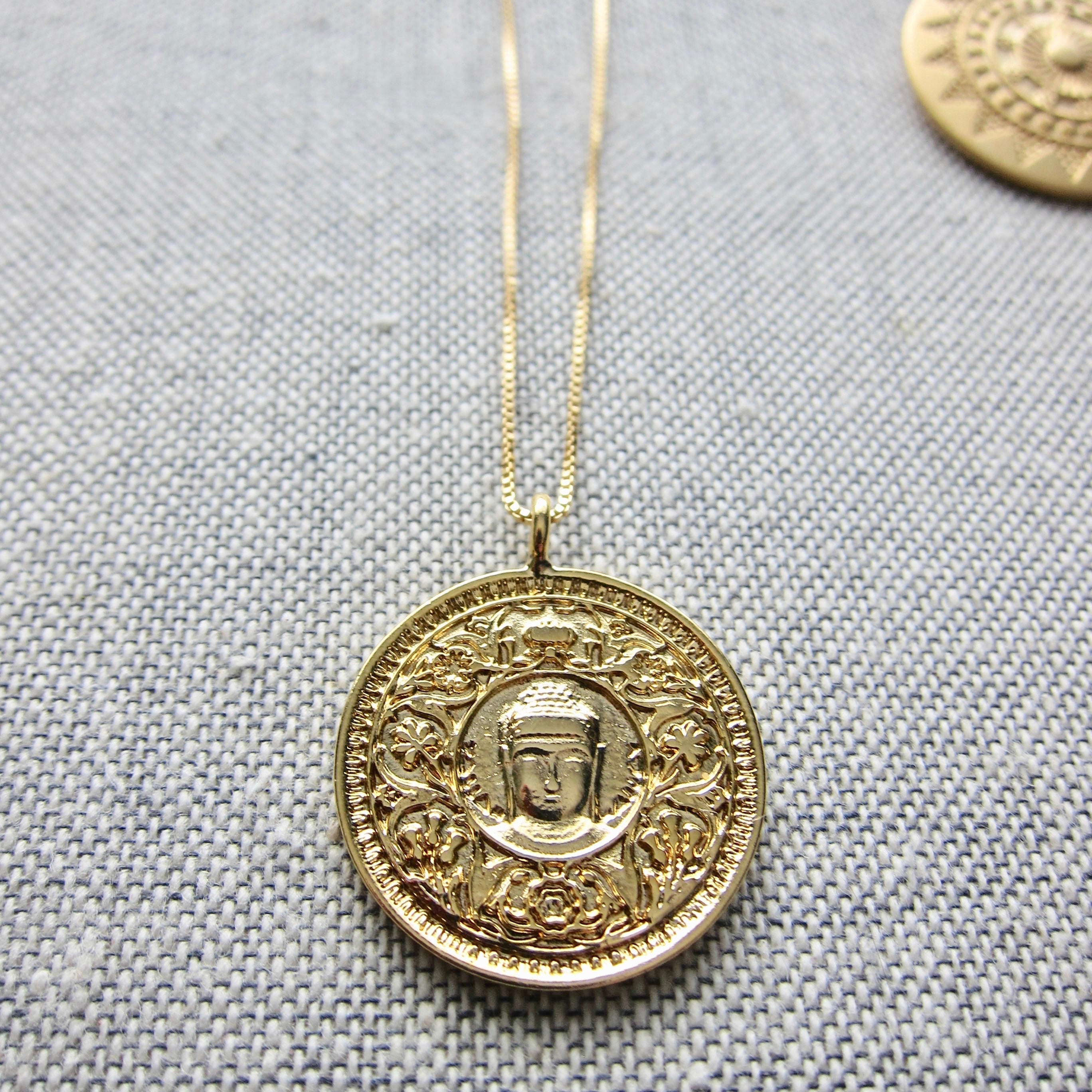 Buddha on sale coin necklace