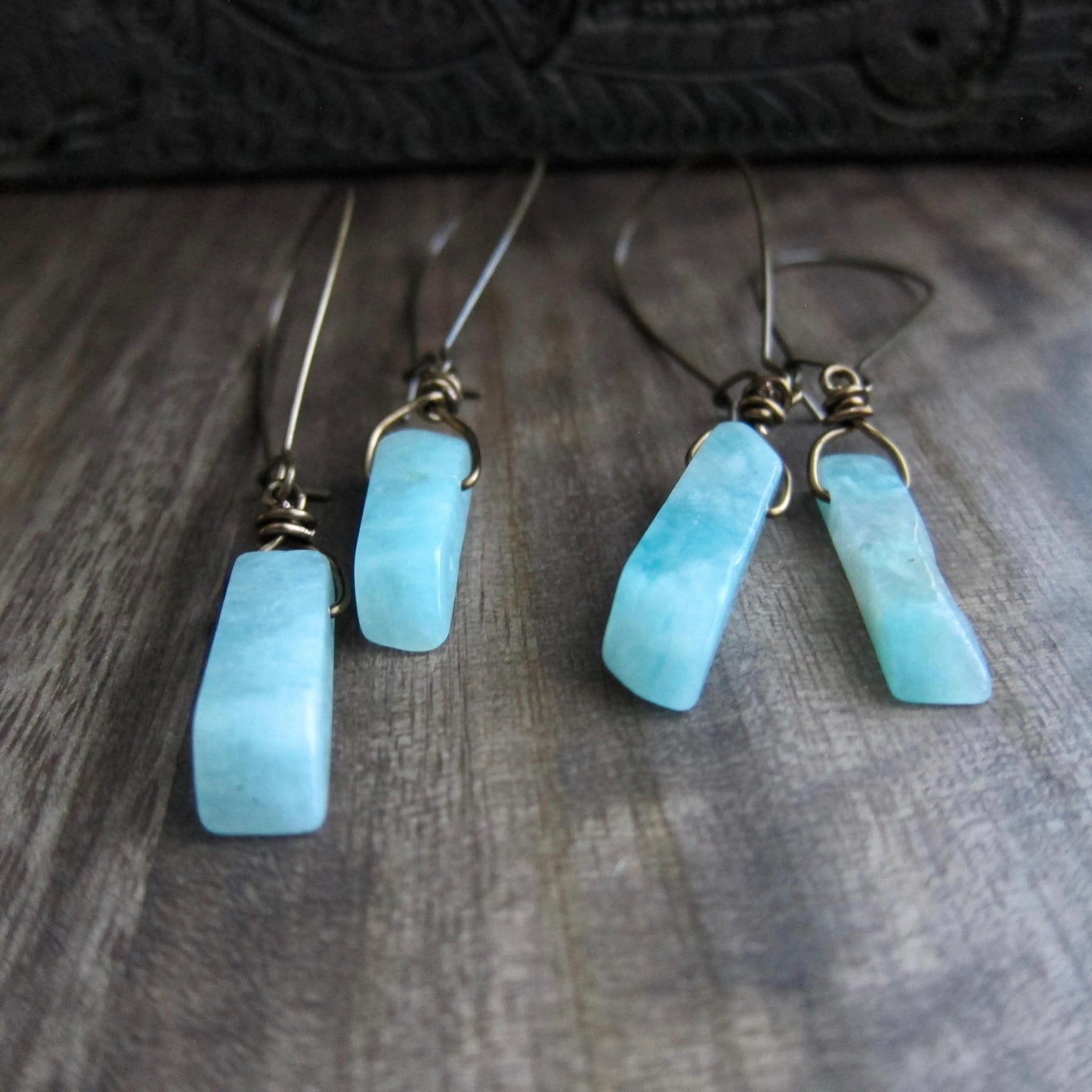 Azur Amazonite Dangle Earrings