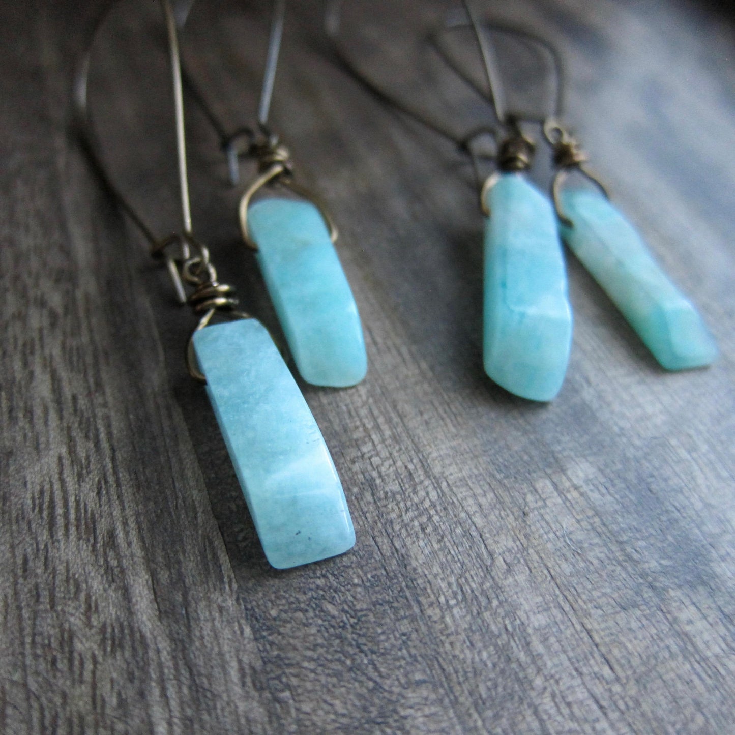 Azur Amazonite Dangle Earrings