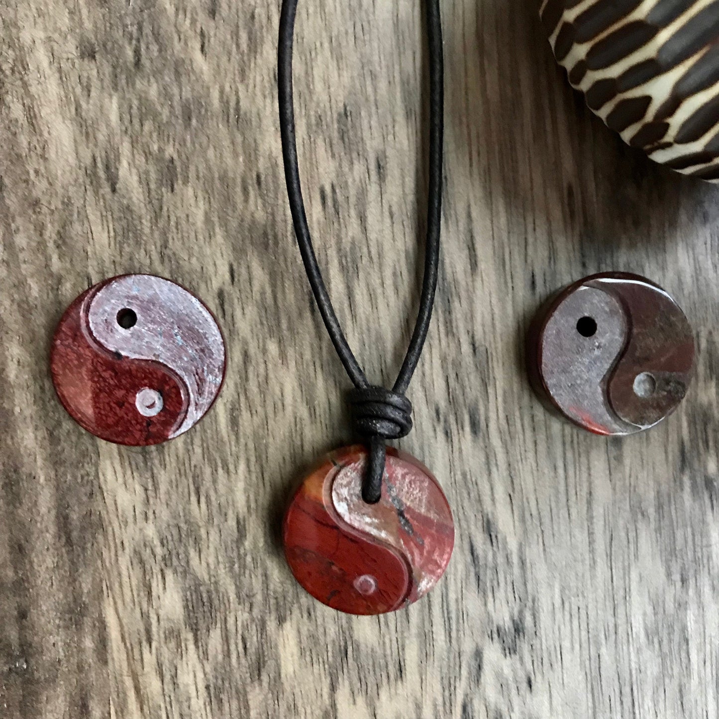 Red Jasper Yin Yang Men's Necklace
