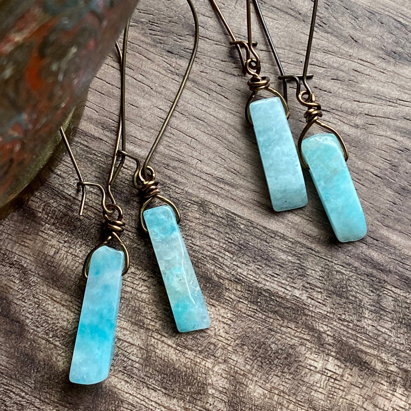 Azur Amazonite Dangle Earrings