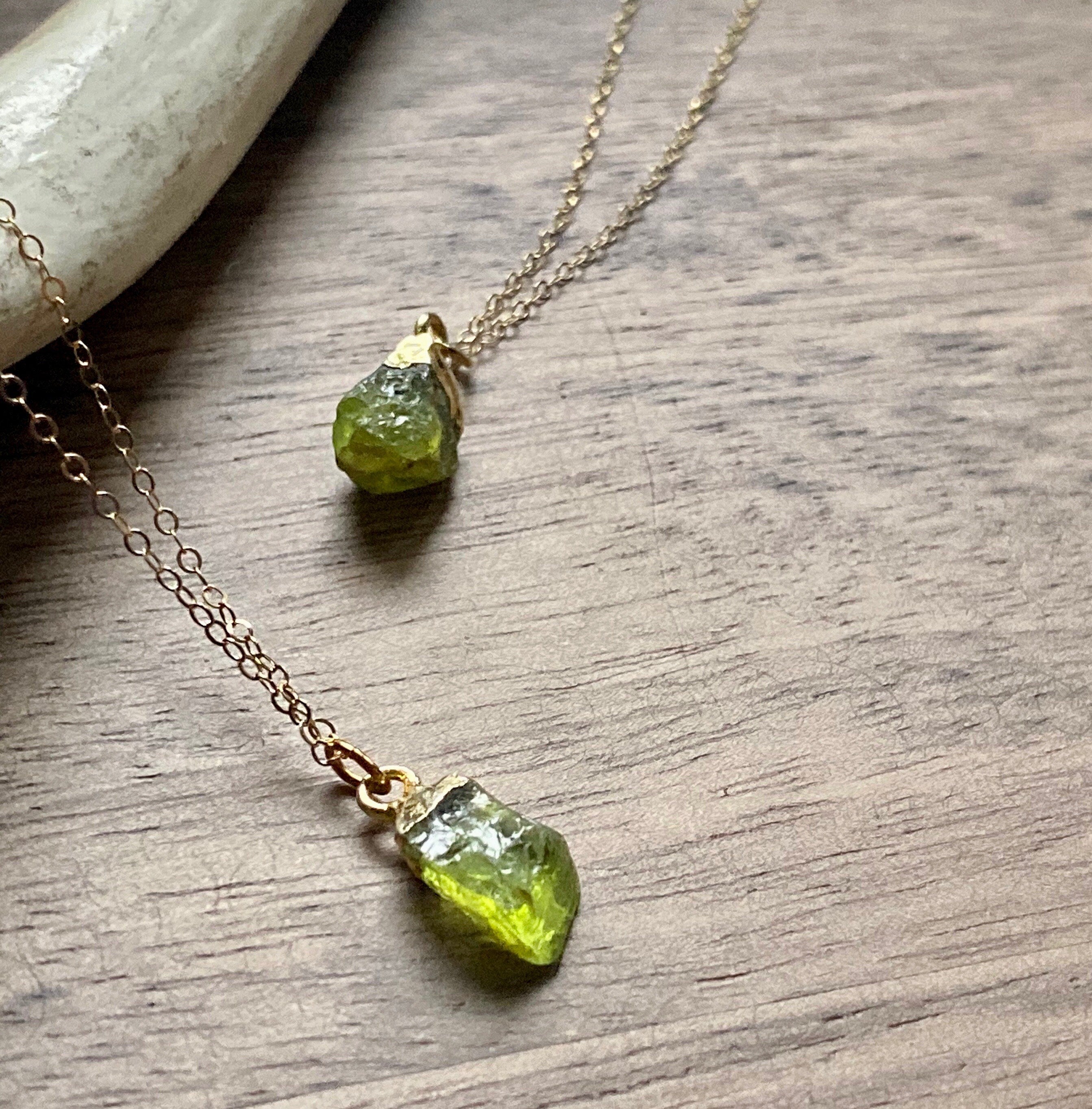 Dangling Peridot Necklace | S for Sparkle