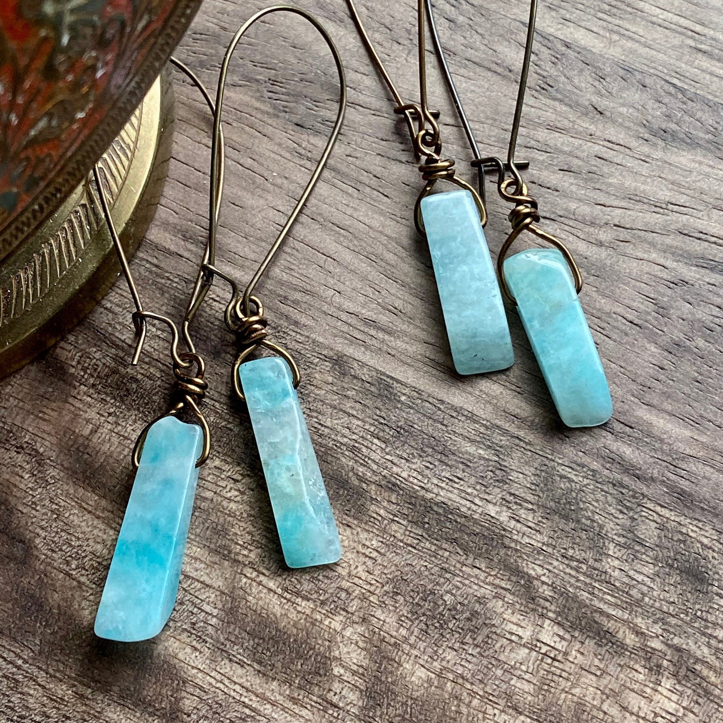 Azur Amazonite Dangle Earrings