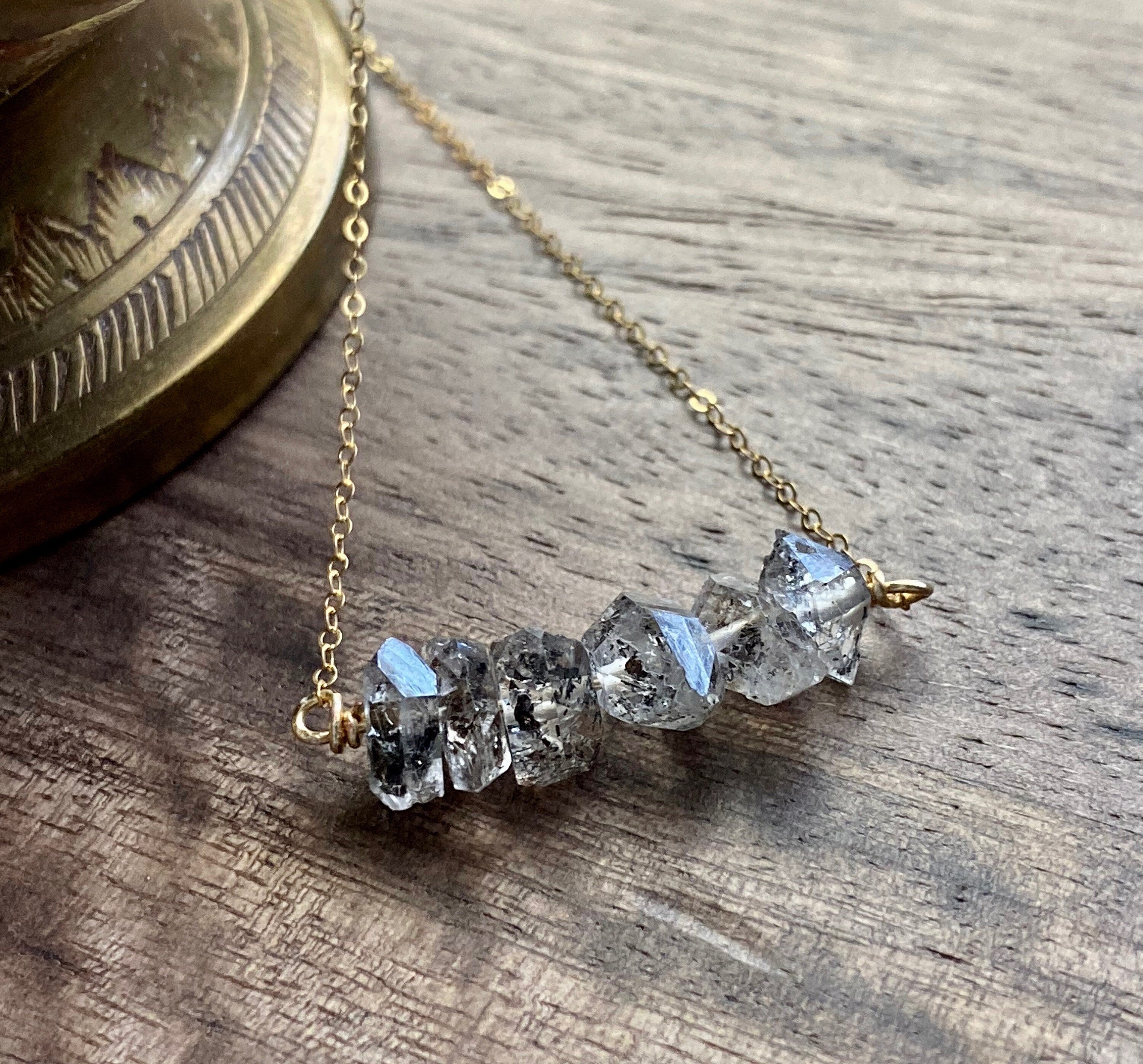 Herkimer Diamond Pendant | Herkimer necklace | Raw diamond raw herkimer diamond | April birthstone |Herkimer Diamond necklace |Gift offers for her