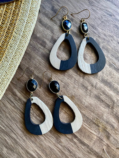 Two Faced Black Spinel Earrings