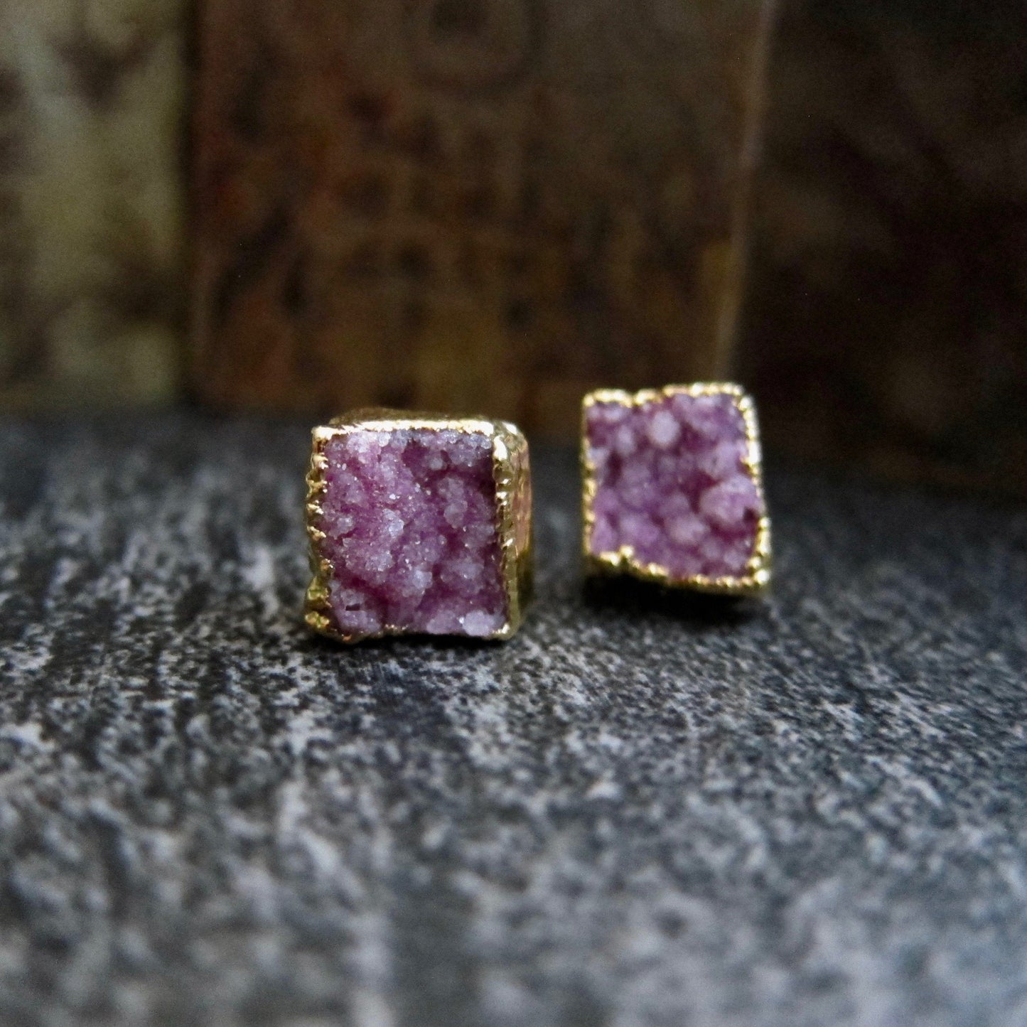 Davenport Pink Druzy  Earrings