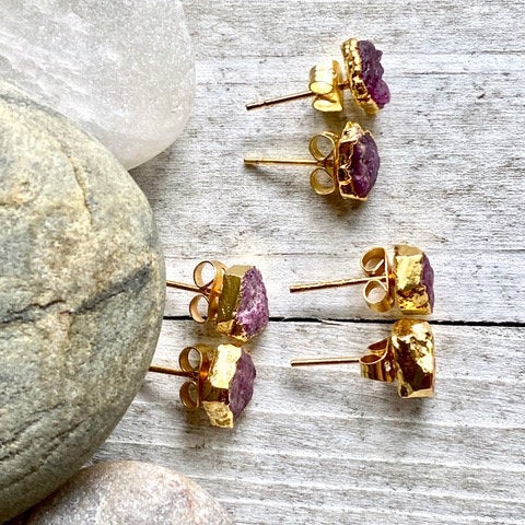 Renly Ruby Birthstone Earrings