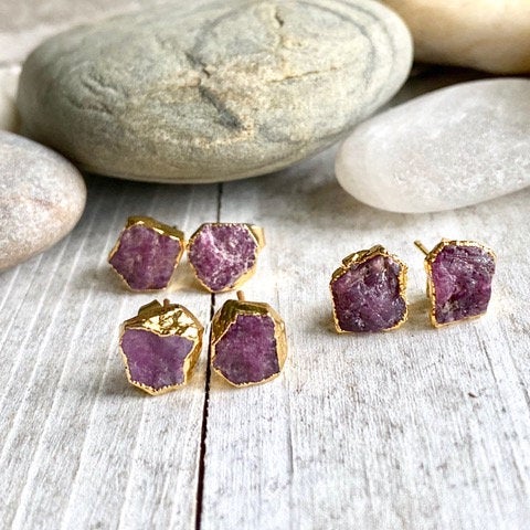 Renly Ruby Birthstone Earrings