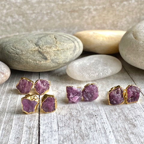 Renly Ruby Birthstone Earrings