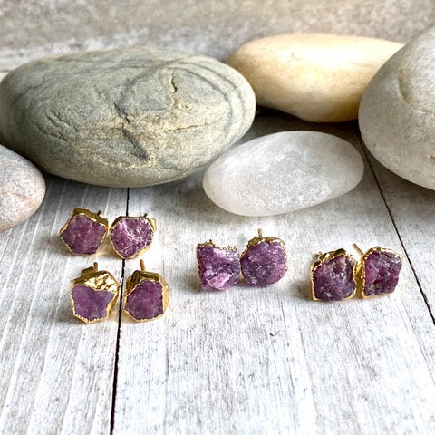 Renly Ruby Birthstone Earrings