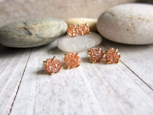 Senoran Sunset Druzy Stud Earrings