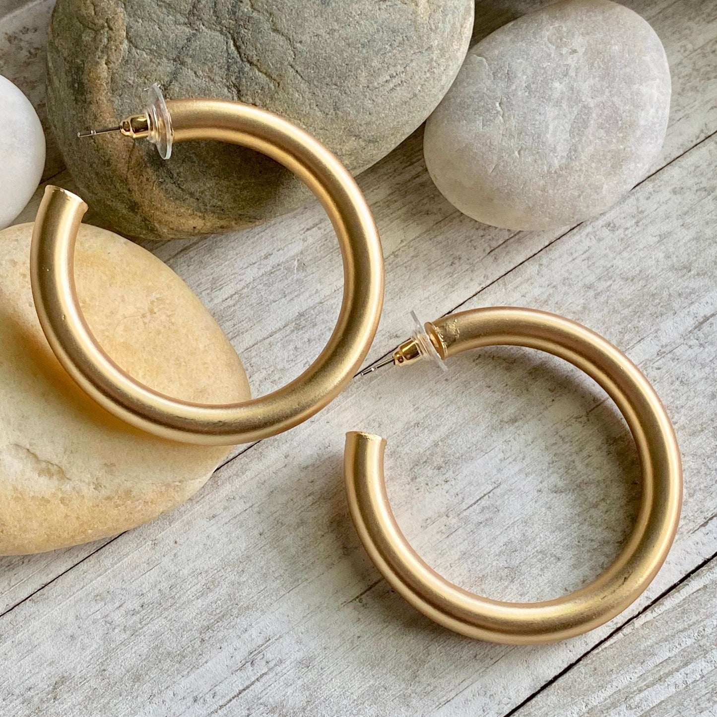 Totally Tubular Gold Hoop Earrings