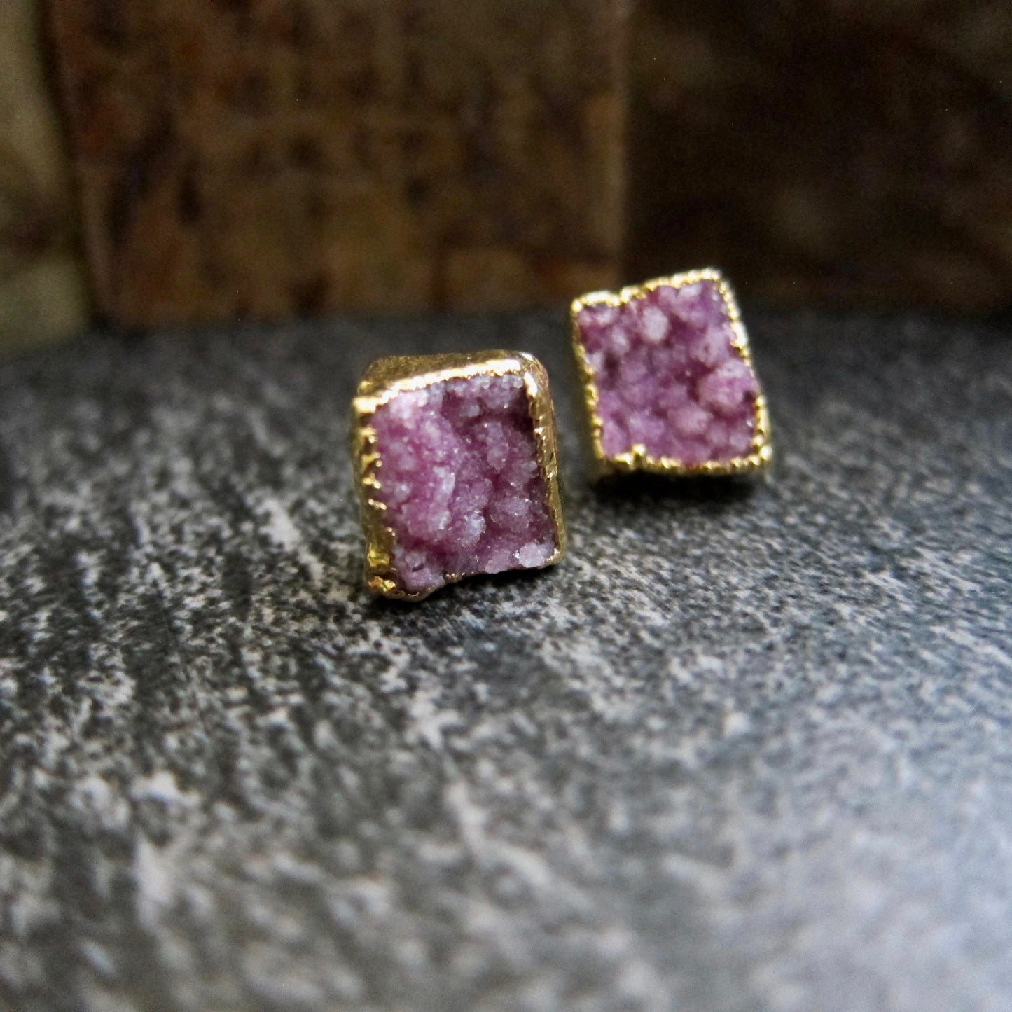 Davenport Pink Druzy  Earrings