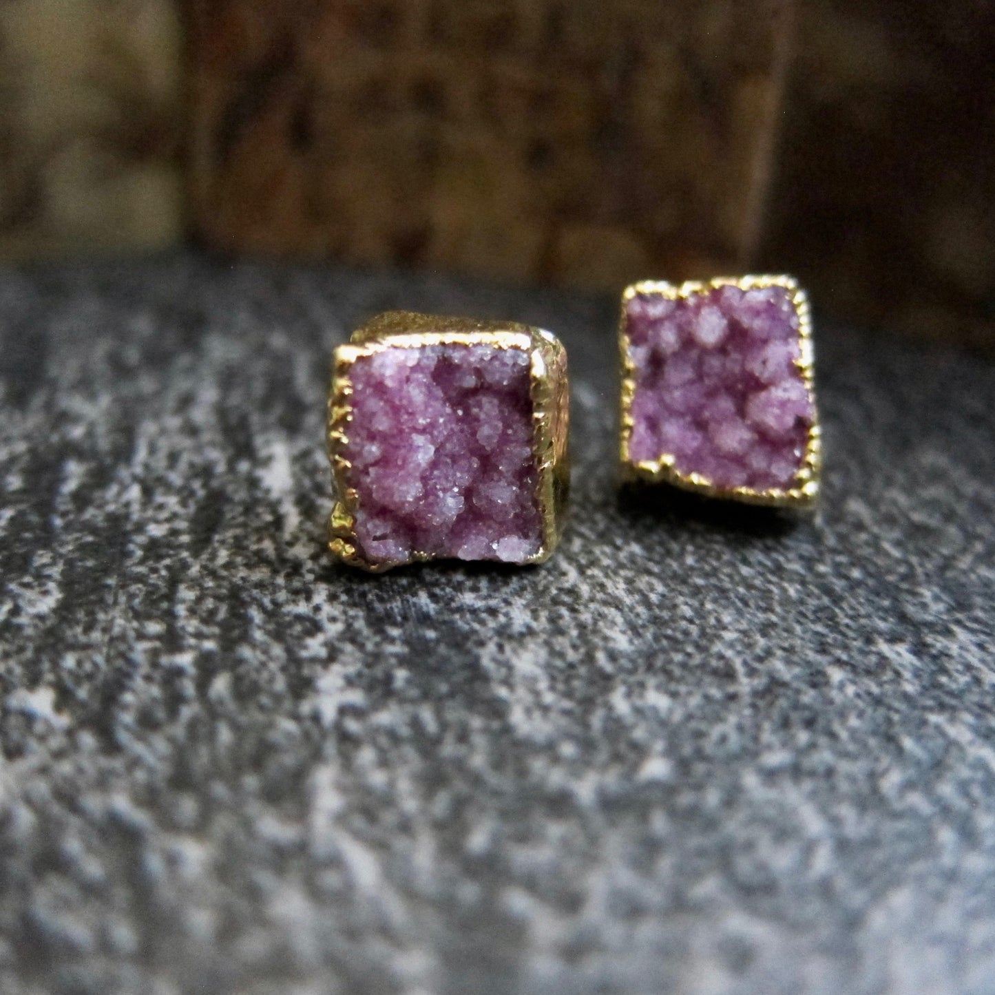 Davenport Pink Druzy  Earrings