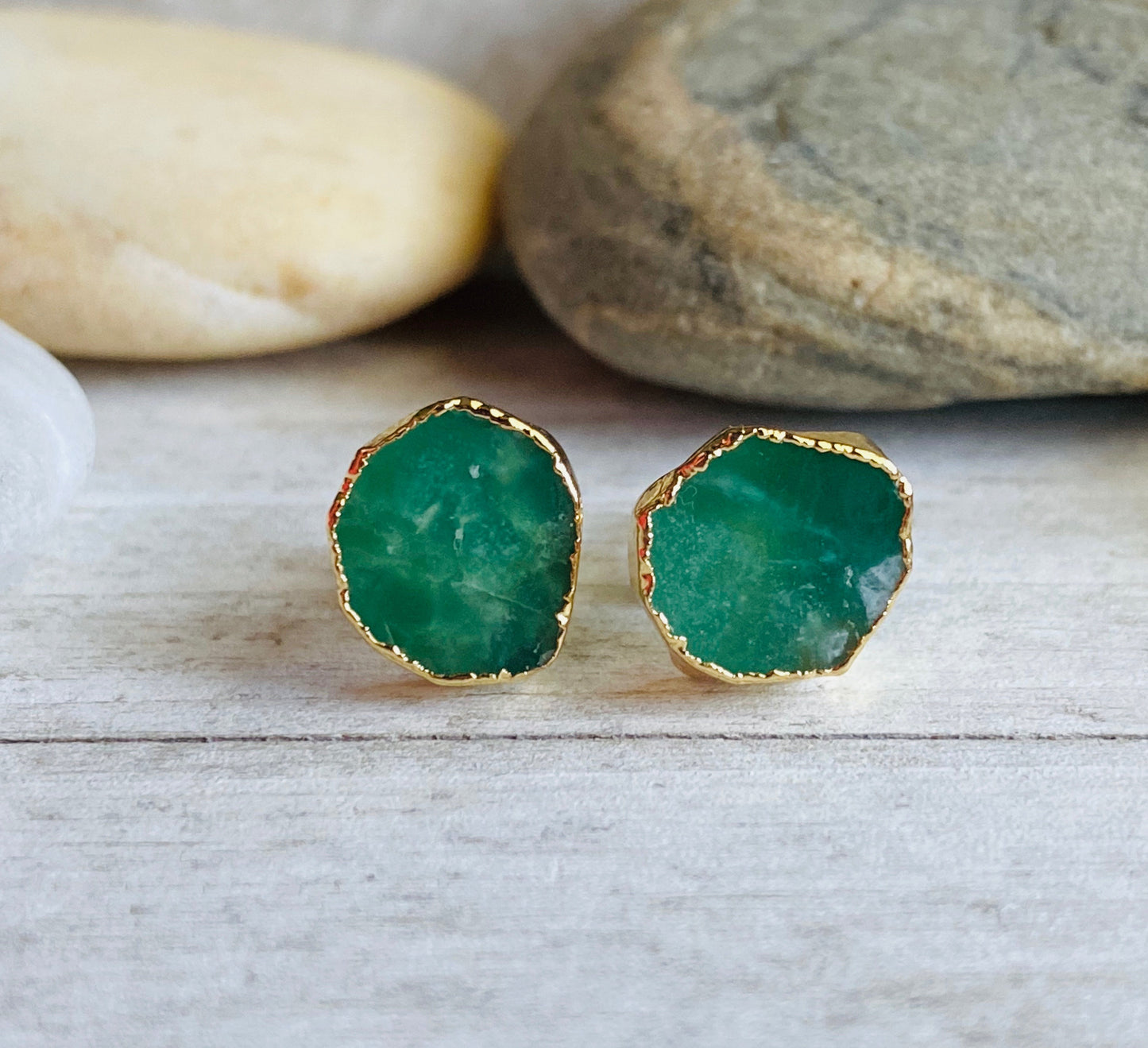 Callie Chrysoprase Stud Earrings