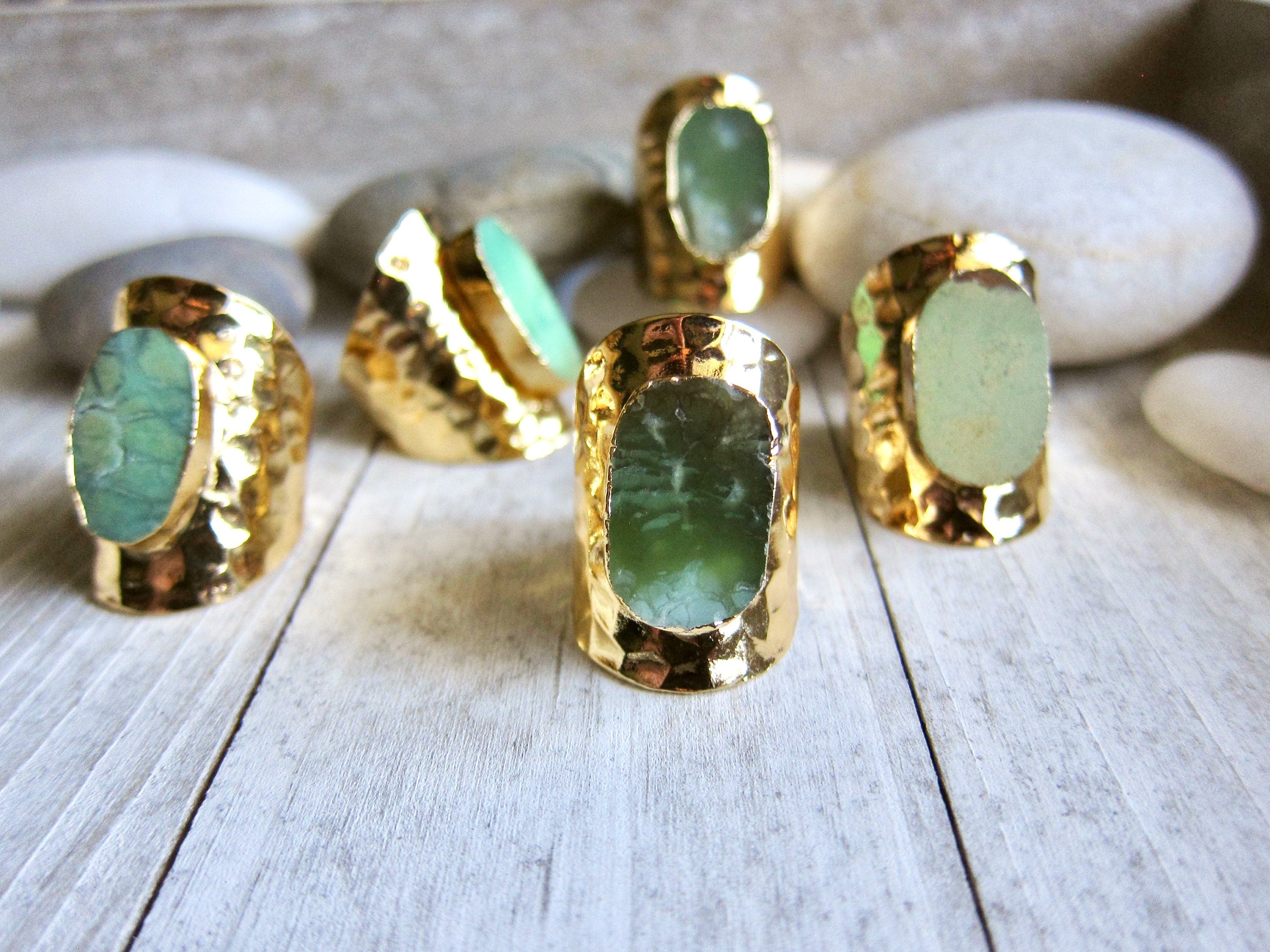 Jade stone clearance gold ring