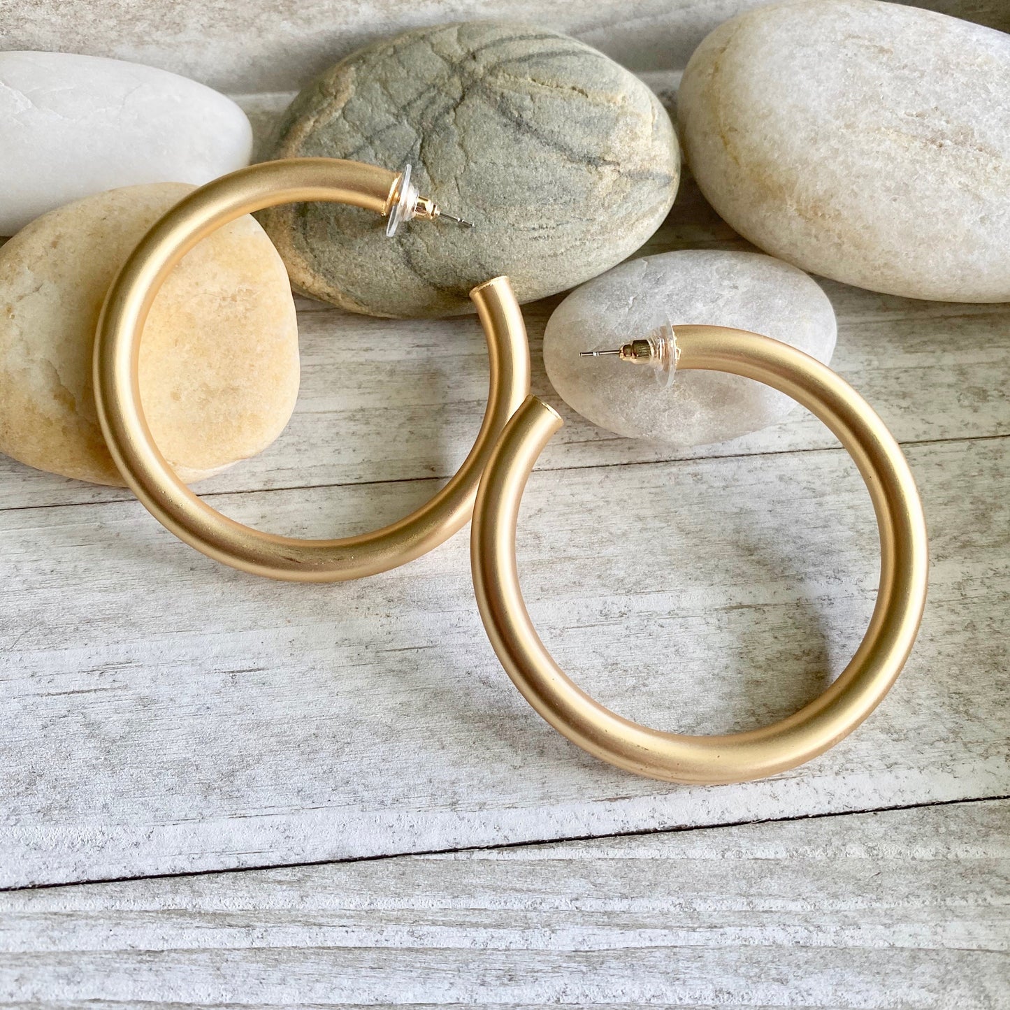 Totally Tubular Gold Hoop Earrings