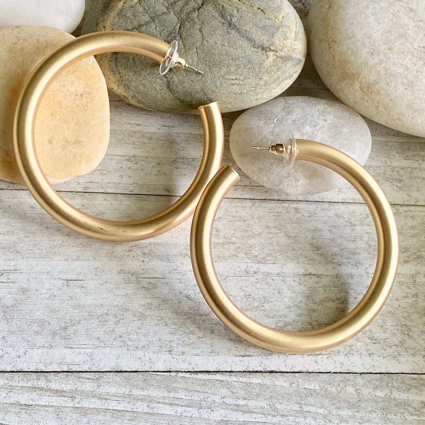 Totally Tubular Gold Hoop Earrings