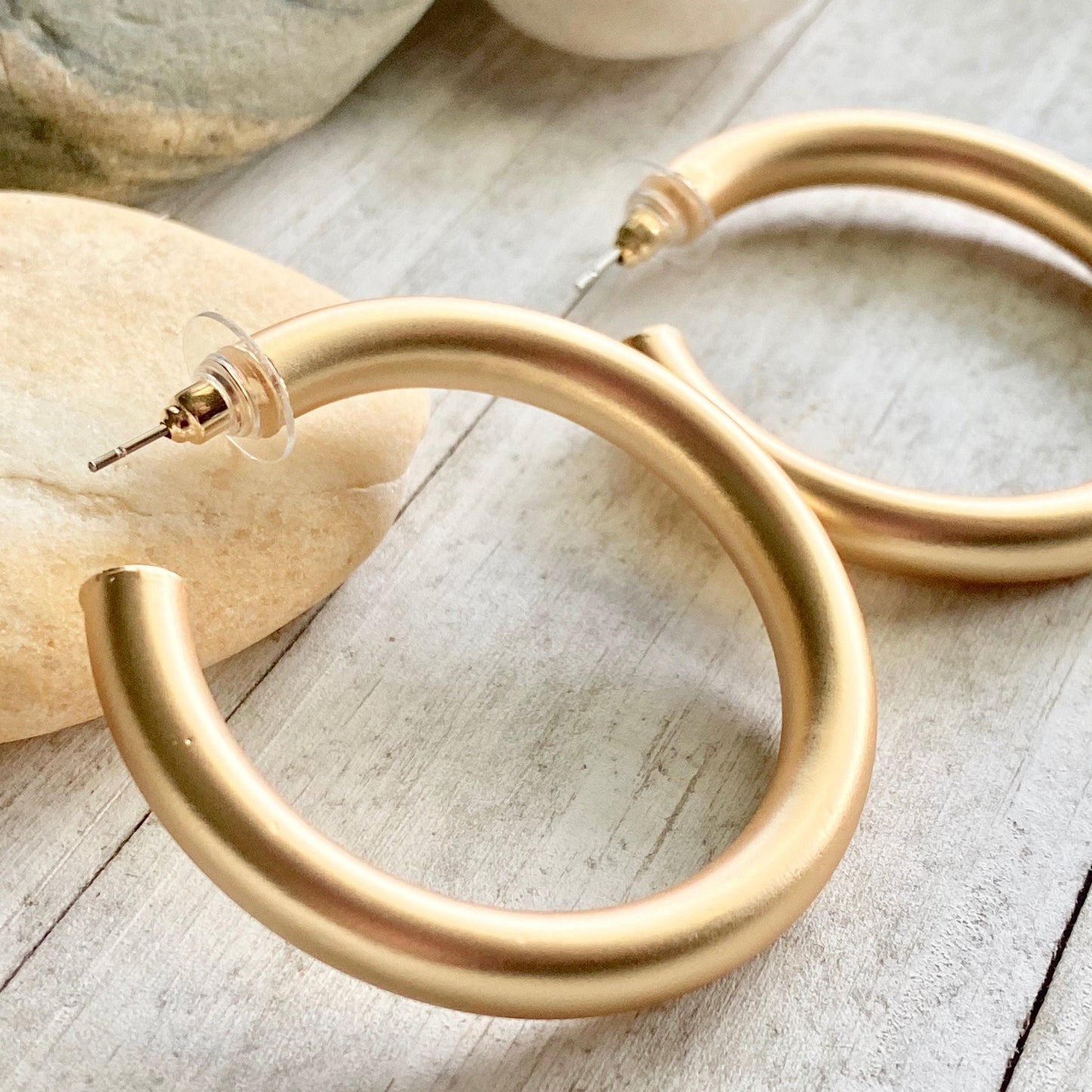 Totally Tubular Gold Hoop Earrings