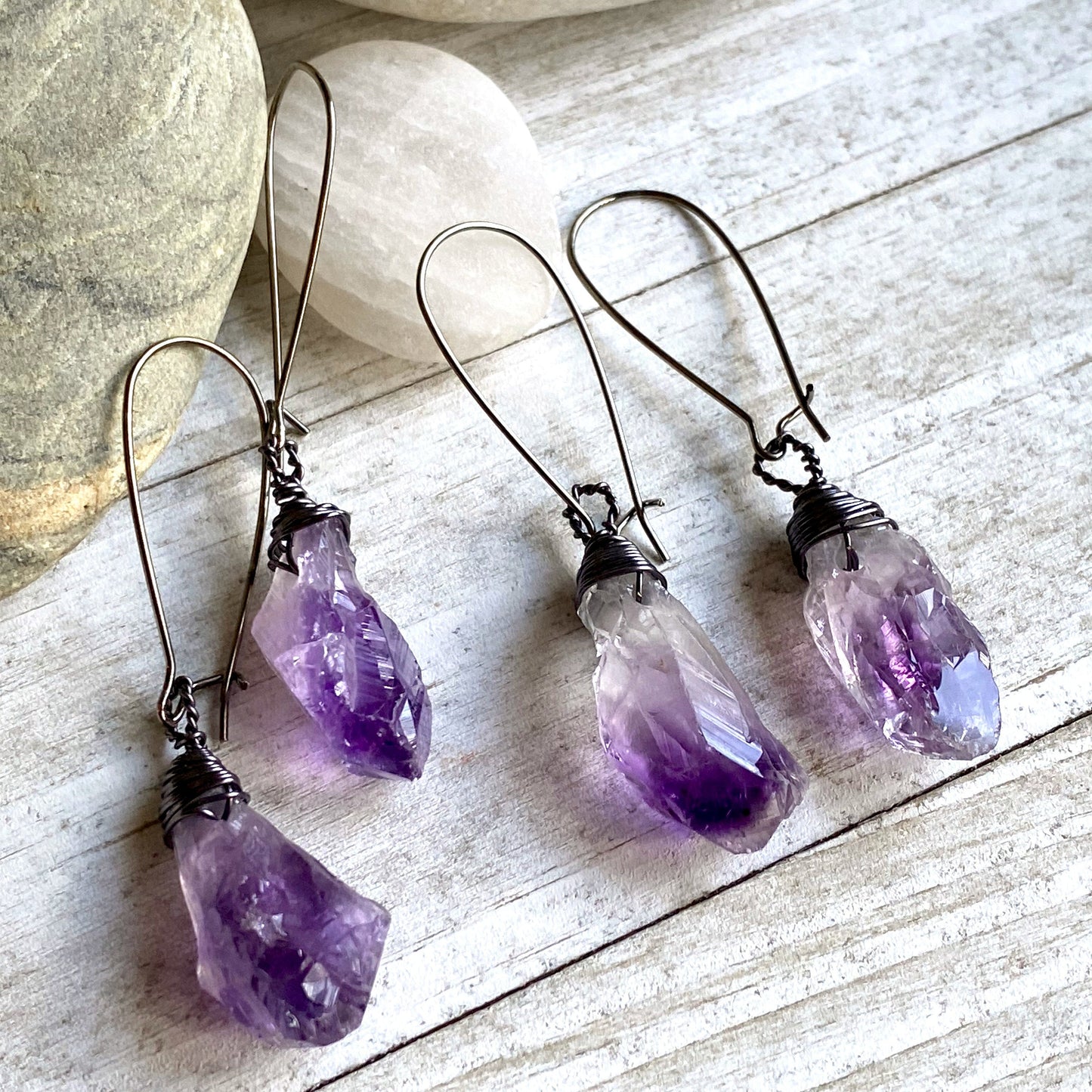 Violet Drops Amethyst Earrings