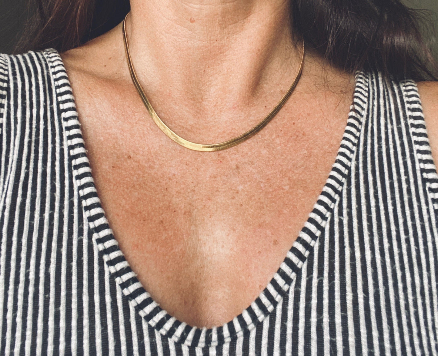 Midas Touch Herringbone Chain Necklace