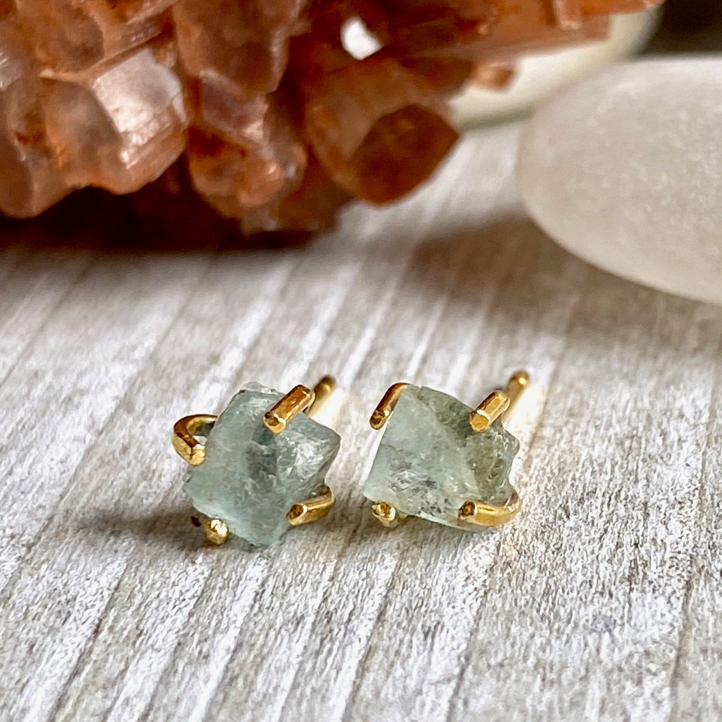 Dreamy Aquamarine Prong-Set Stud Earrings