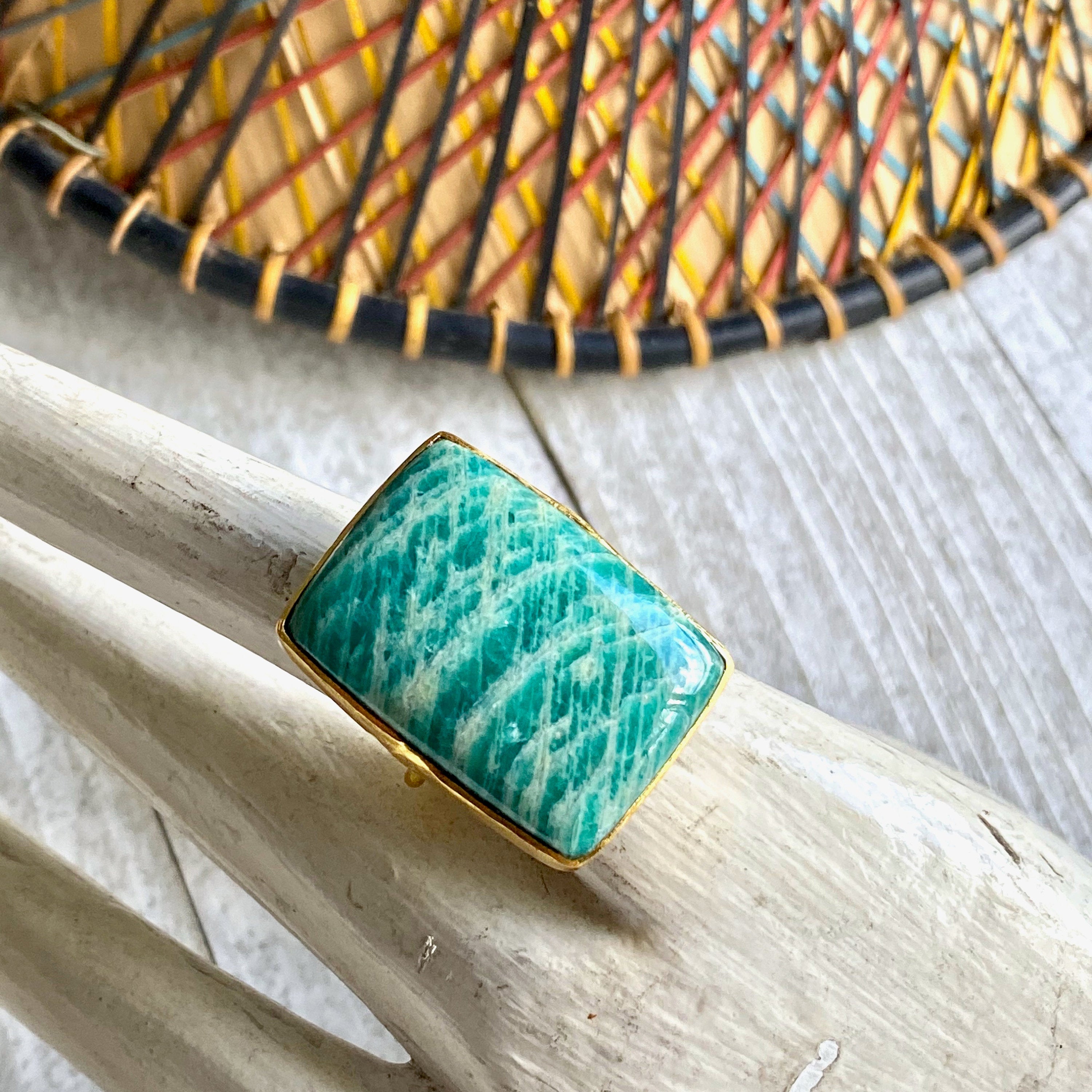 Amazonite hot sale stone ring