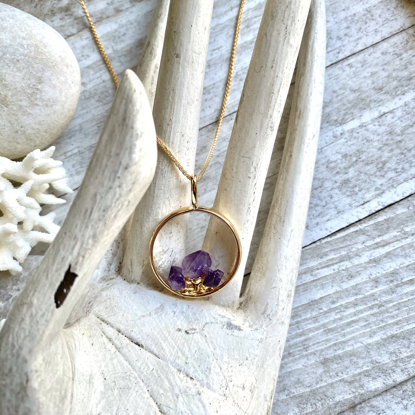 Aubery Amethyst Crystal Necklace