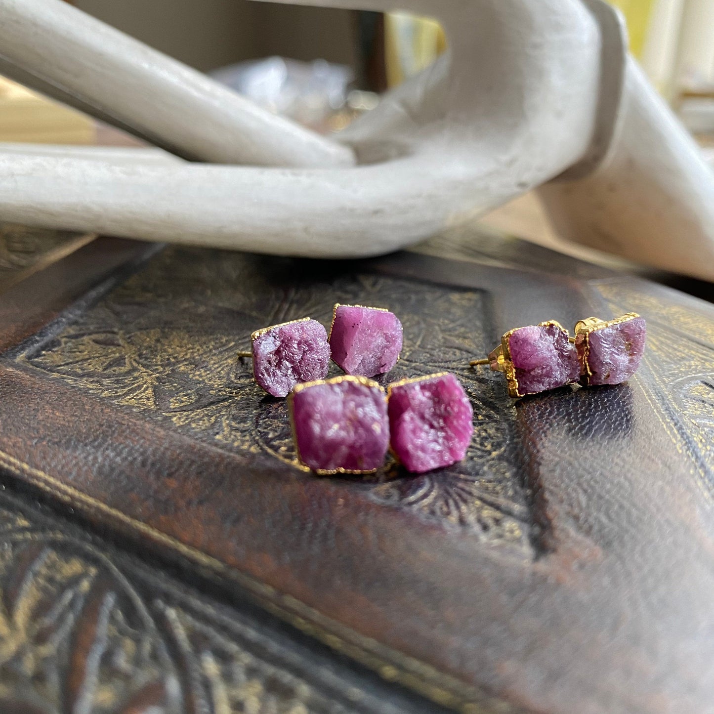 Renly Ruby Birthstone Earrings