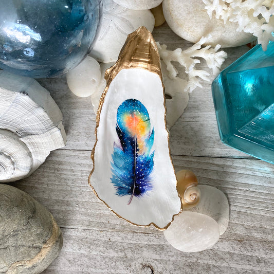 The Galaxy in a Feather Ring Dish